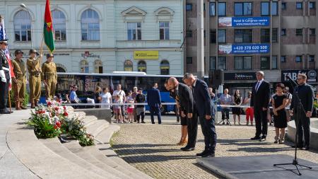 Plzeň pietním aktem uctila památku amerického veterána George Thompsona